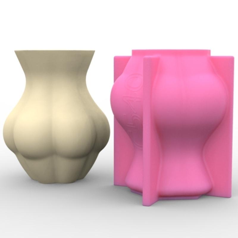Minimalist Designs Mold Butt Shape Silicone Molds Body Shapes Flower Vase Epoxy Mould Sculpture Vase for  Enthusiasts