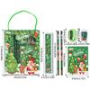 Red Green Santa Xmas Tree Pattern Gift Box with Pencil Eraser Note Book Christmas Stationery Favor Pack Set for Christmas 2024