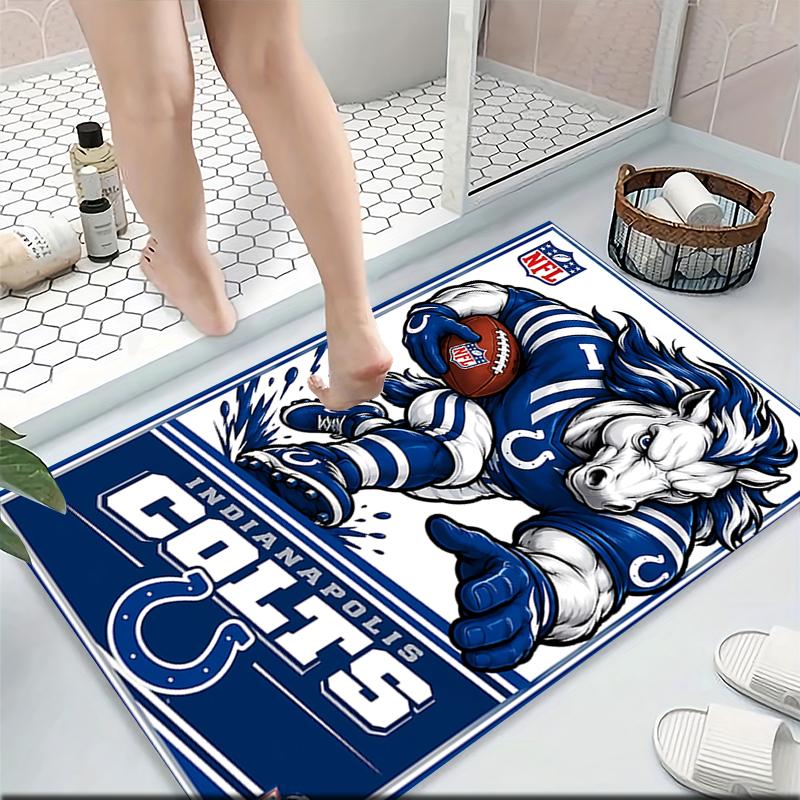 Indianapolis Colts Mascot Art Carpet Rug Soft Washable Anti Slip Home Living Room Sofa Mats Personalized Christmas Rug