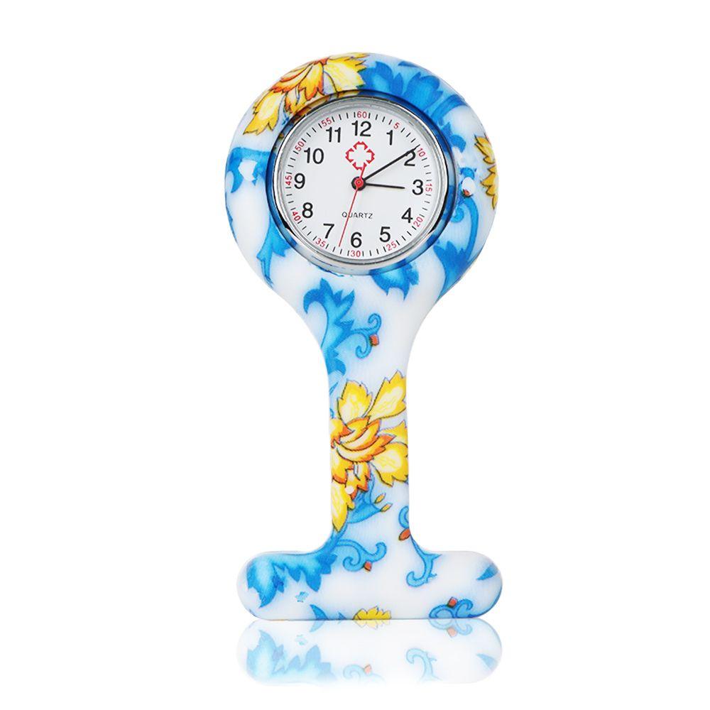 Unisex Silicone Multi Colors Lapel Watches with Second Hand Fob Nurse Watch Nursing Clip On