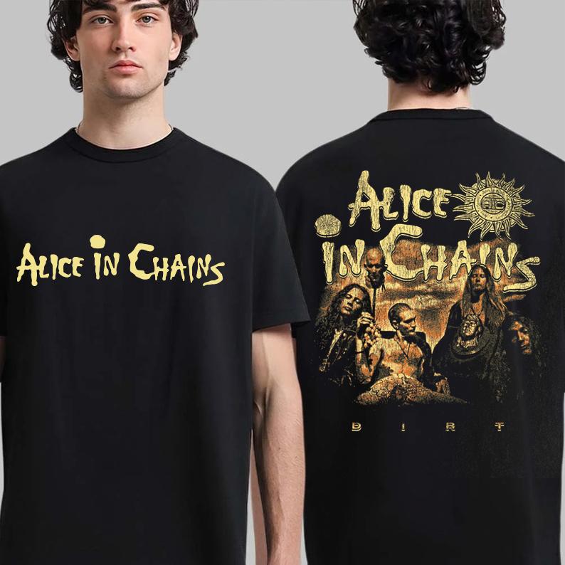 Винтажная футболка Alice in Chains с принтом, короткий рукав, гранж, рок-группа, графика, мужская, женская, 90-е, альтернативная музыка, мерч, подарок для фаната