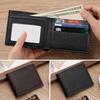 Men's Faux Leather Wallet Solid Color Credit Card Holder with Multiple Pockets
