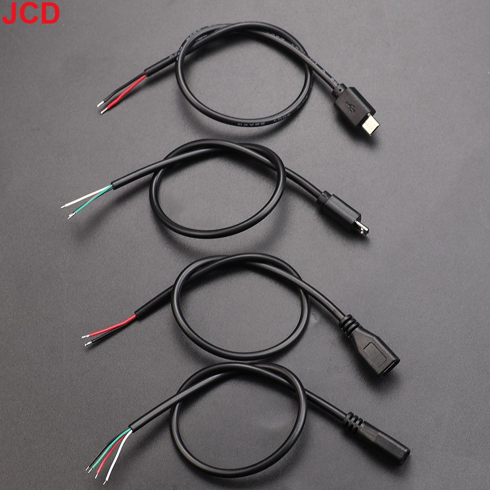 5 шт. 2-контактный 4-контактный разъем зарядного устройства Micro USB / Type C USB 2.0 Type A Папа Мама Кабель-удлинитель питания Провод DIY Линия данных