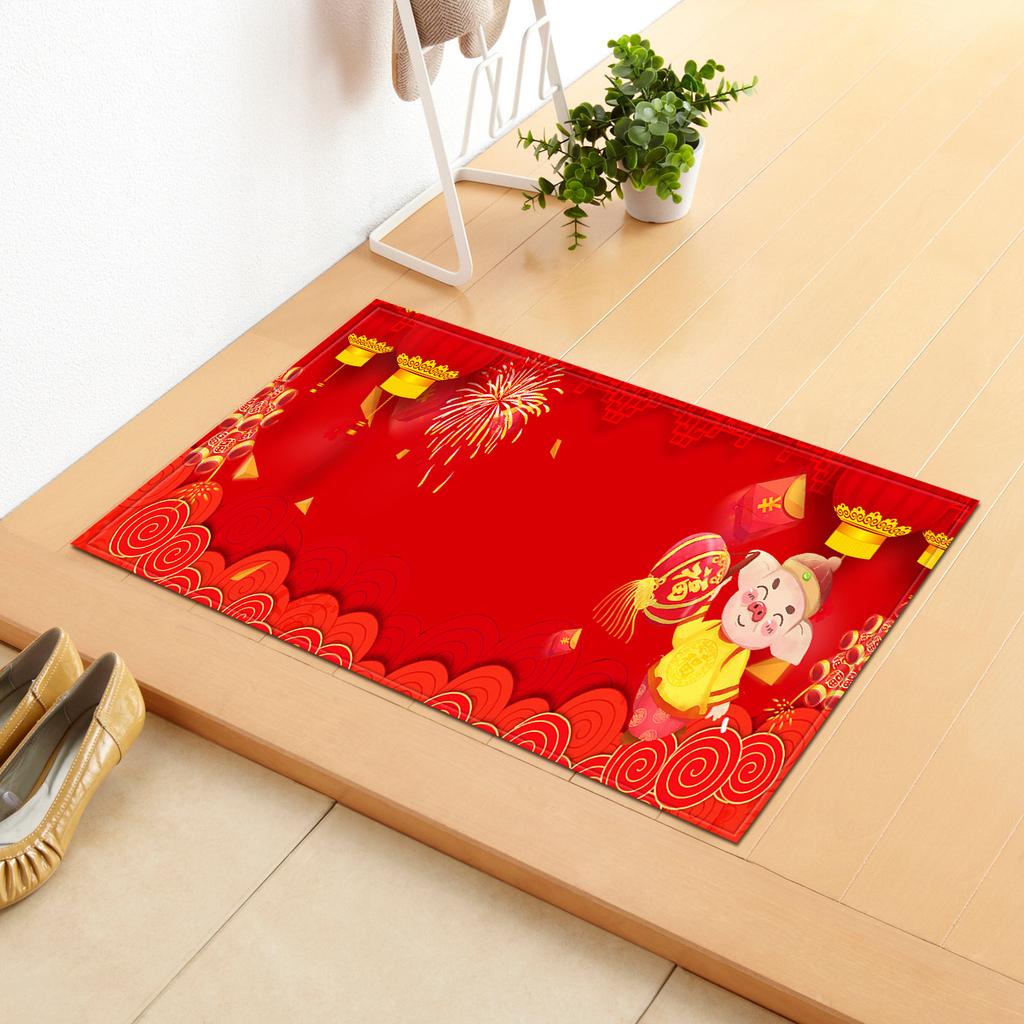 Коврик для двери Год Свиньи Коврик для пола в ванной Ковер для кухни и гостиной