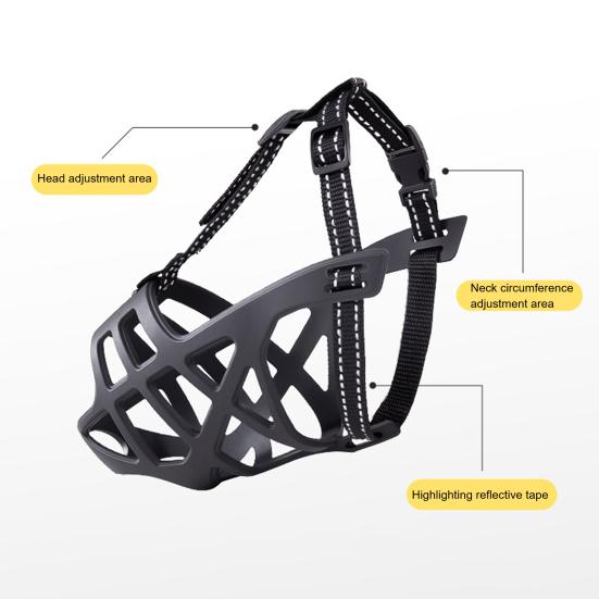 Намордник-корзина для собаки Предотвращает укусы и жевание Безопасный и гуманный Клетка Намордник-клетка Регулируемая посадка для агрессивных собак Тренировка Груминг