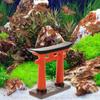 STOBOK Japanese Torii Gate Miniature Shrine Fairy Gardens Decor Zen Garden Japan Torii Gate Prop Altar Shelf Bridge Landscape Ornament for Aquarium