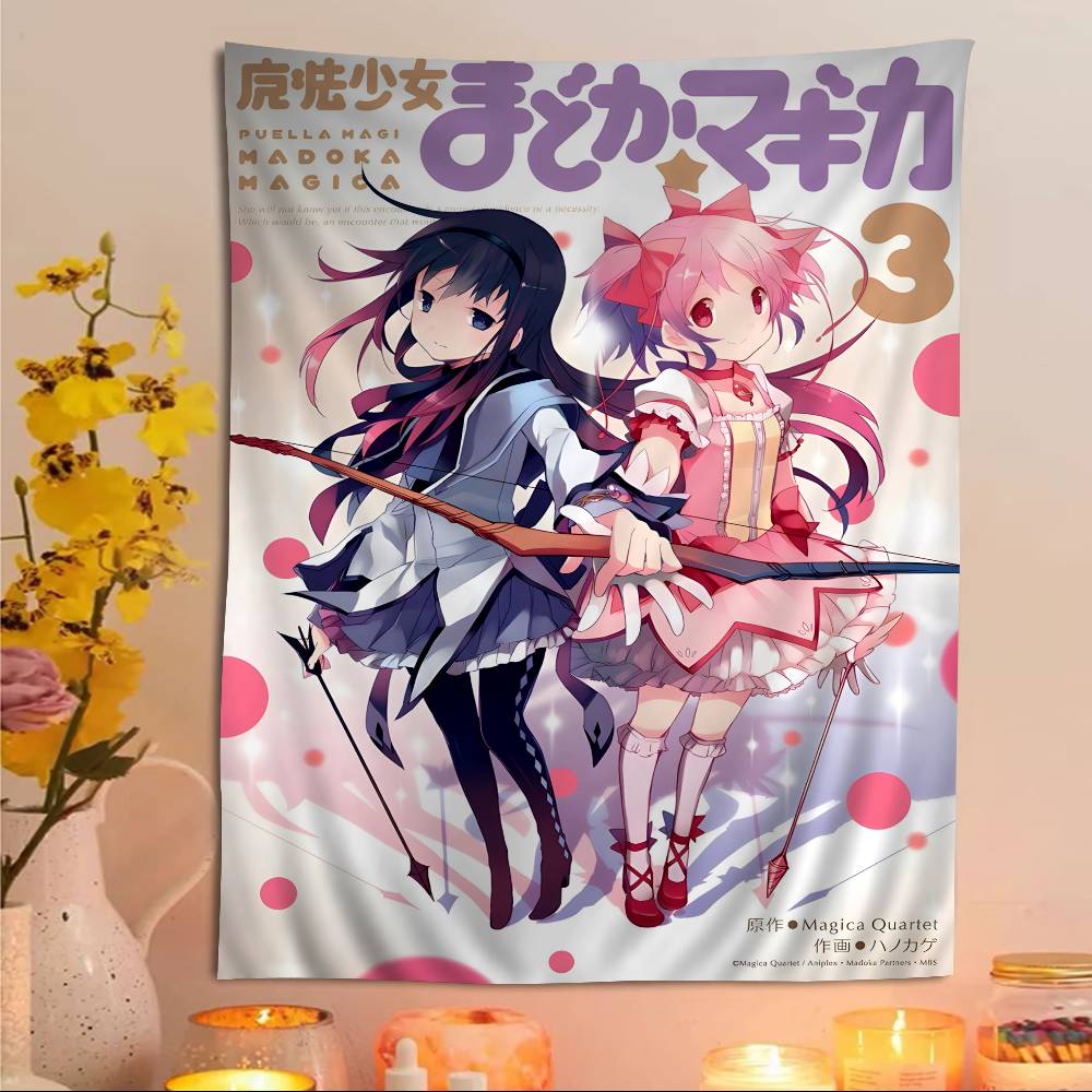 Puella Magi Madoka Magica Печатный Большой Настенный Гобелен Искусство Научная Фантастика Комната Домашний Декор Декор Покрывало