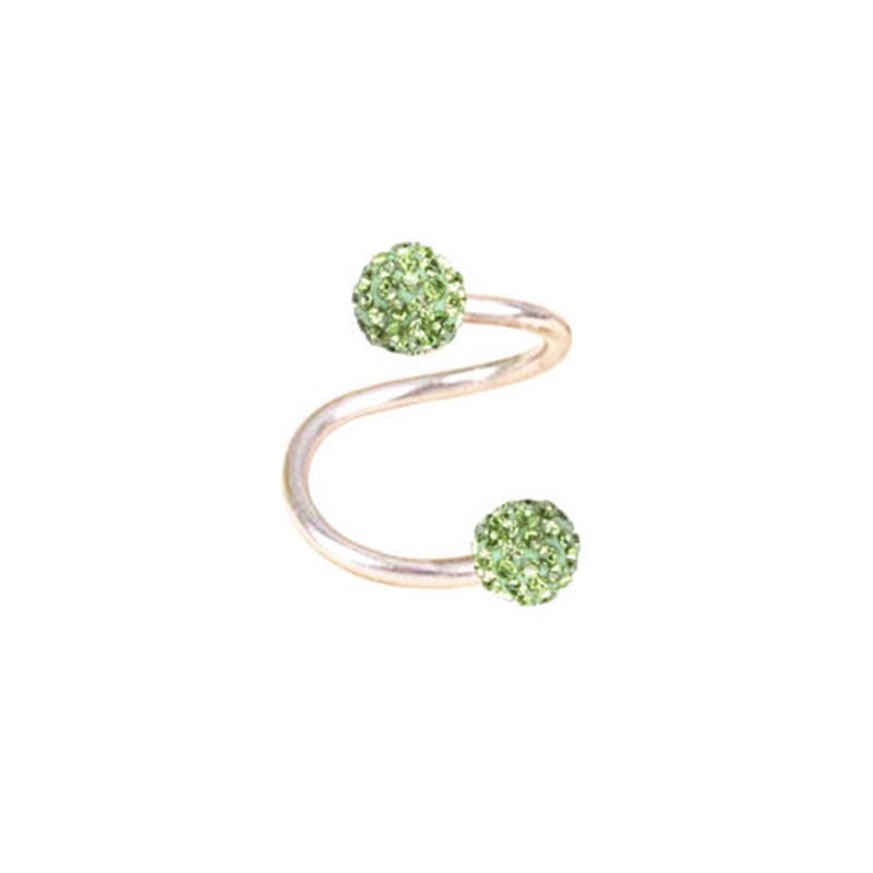 16 г Горячая новая серьга с кристаллами для хряща, хирургическая сталь, блеск, 1 шт., спиральная женская сережка-гвоздик для пирсинга тела, ручная работа