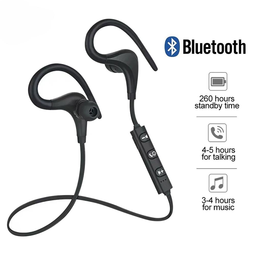 Беспроводная Bluetooth-совместимая спортивная гарнитура для бега, стереонаушники для музыки, универсальные мини-наушники с заушными крючками HIFI