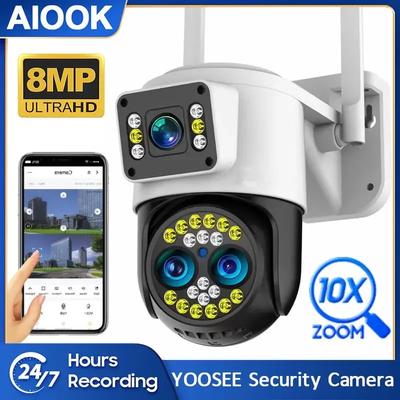 AIOOK YOOSEE APP Камера безопасности Wi-Fi PTZ Беспроводная наружная камера видеонаблюдения HD mp 10X ZOOM Автоматическое отслеживание Двусторонние звонки Цветное ночное видение