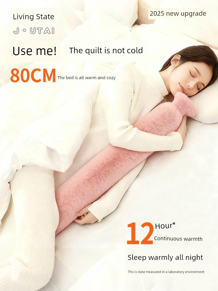 Extended Water-Filled Hot Water Bag for Neck Heating, Large Long Version, Special for Bed, Foot Warmer, Water Heating Pad