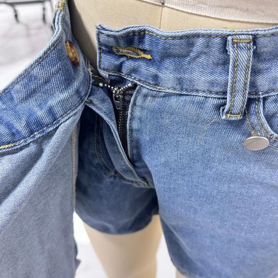 Комплект из 2 предметов из денима для женщин: укороченный топ с короткими рукавами, V-образным вырезом, джинсовая юбка с высокой талией, шорты, летний уличный костюм