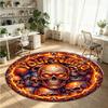 Mandala Ornament (202) Theme Round Crystal Velvet Rug Custom Name Text Personalized Floor Mat Home Decor Non Slip Crystal Carpet