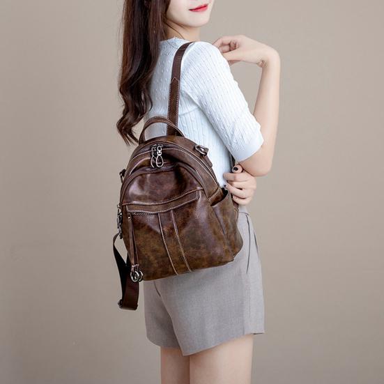 Женский рюкзак-кошелек многофункциональный ретро наплечный рюкзак с несколькими карманами