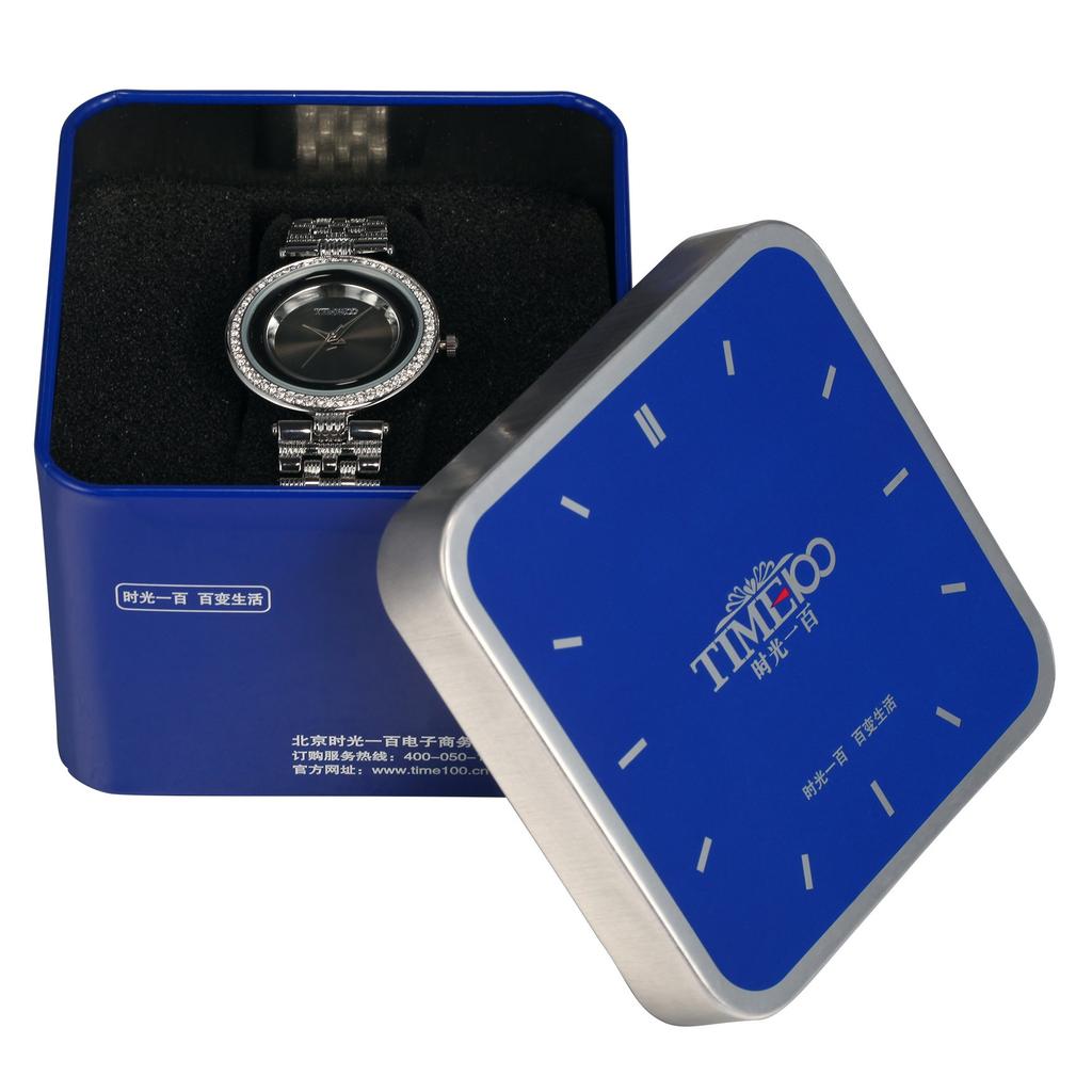 Часы TIME100 для женщин Водонепроницаемые часы Работающие от батарейки Аналоговые часы Милые Стильные с секундной стрелкой Роскошные часы для женщин Водонепроницаемые Черные