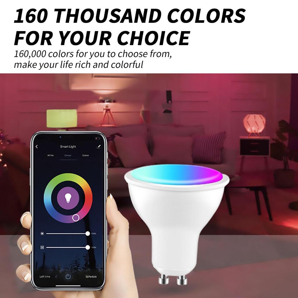 Гу10 Wi-Fi(2,4 г) Умные светодиодные лампы 300LM RGB+CCT(2700К-6000К) Беспроводной пульт дистанционного управления, красочная регулируемая лампа бытового освещения с регулируемой яркостью