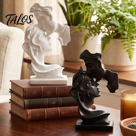 Декоративная скульптура для Resin Art, Скульптура целующейся пары, Абстрактная скульптура пары для декора дома, Минималистичная двусторонняя статуэтка лица, Романтическая