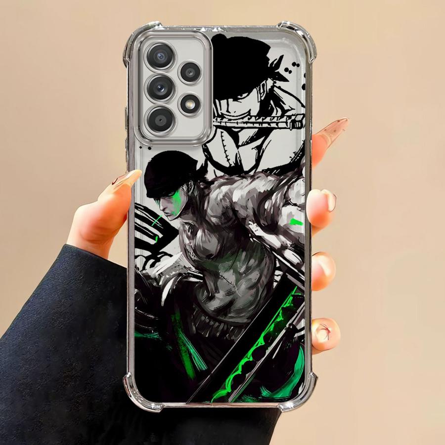 Аниме One Piece Зоро Мягкий чехол-бампер для телефона для Samsung Galaxy A52 A55 A16 A24 A21s A33 A35 A36 A25 A26 A15 A13