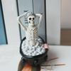 Halloween Skeleton Figurine Resin Bathing Skeleton Statue Desktop Skeleton Ornament for Bookshelves Tables Cabinets