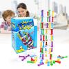 Kids Dice Balance Desktop Game Pisa Tower Jenga Colorful Building Blocks Wooden Toy