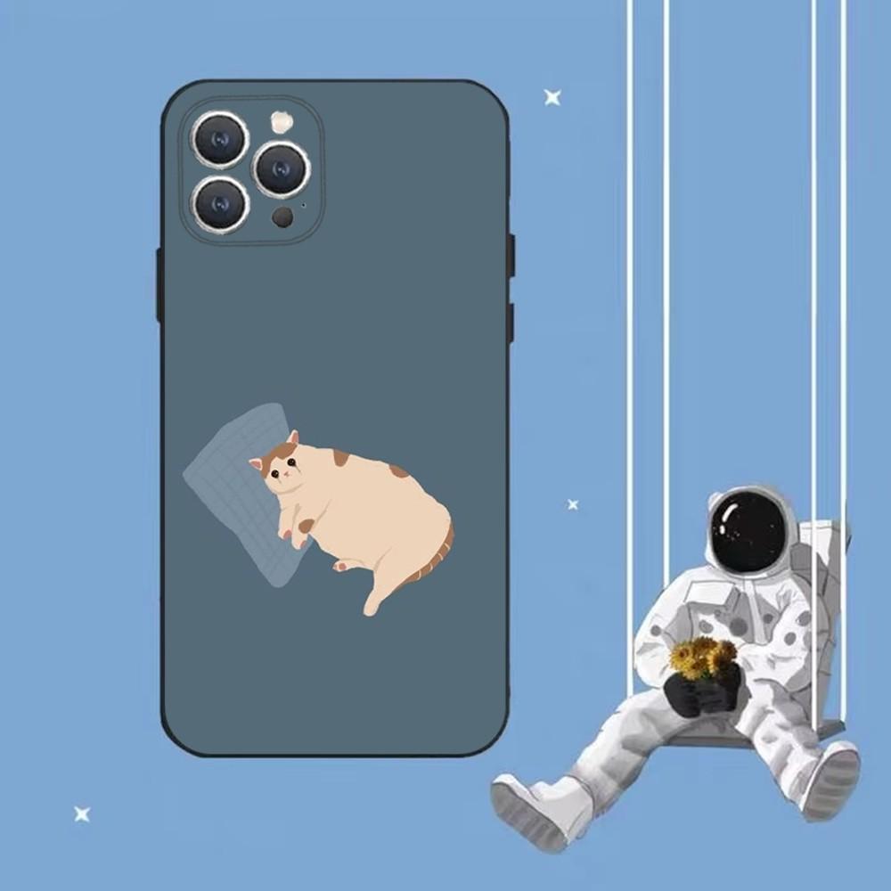 Милый Смешной Мем Кот Чехол для Телефона Для iPhone 16,15,14,13,12,Pro,Max,11,7,8,Plus,XR,XS Max Ударопрочный Силиконовый Мягкий Чехол
