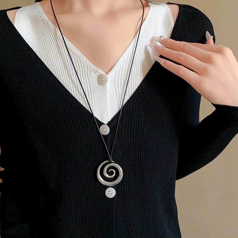 1 шт. осенне-зимнее металлическое ожерелье с подвеской, аксессуары для свитера, оптовая продажа