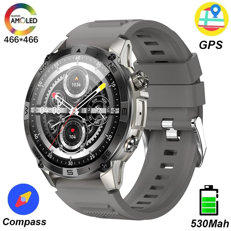SACOSDING SACOSDING Smart Watch Amoled Screen Bluetooth Call Men Outdoor Sports Altitude Pressure GPS Motion Positioning Compass Smartwatch