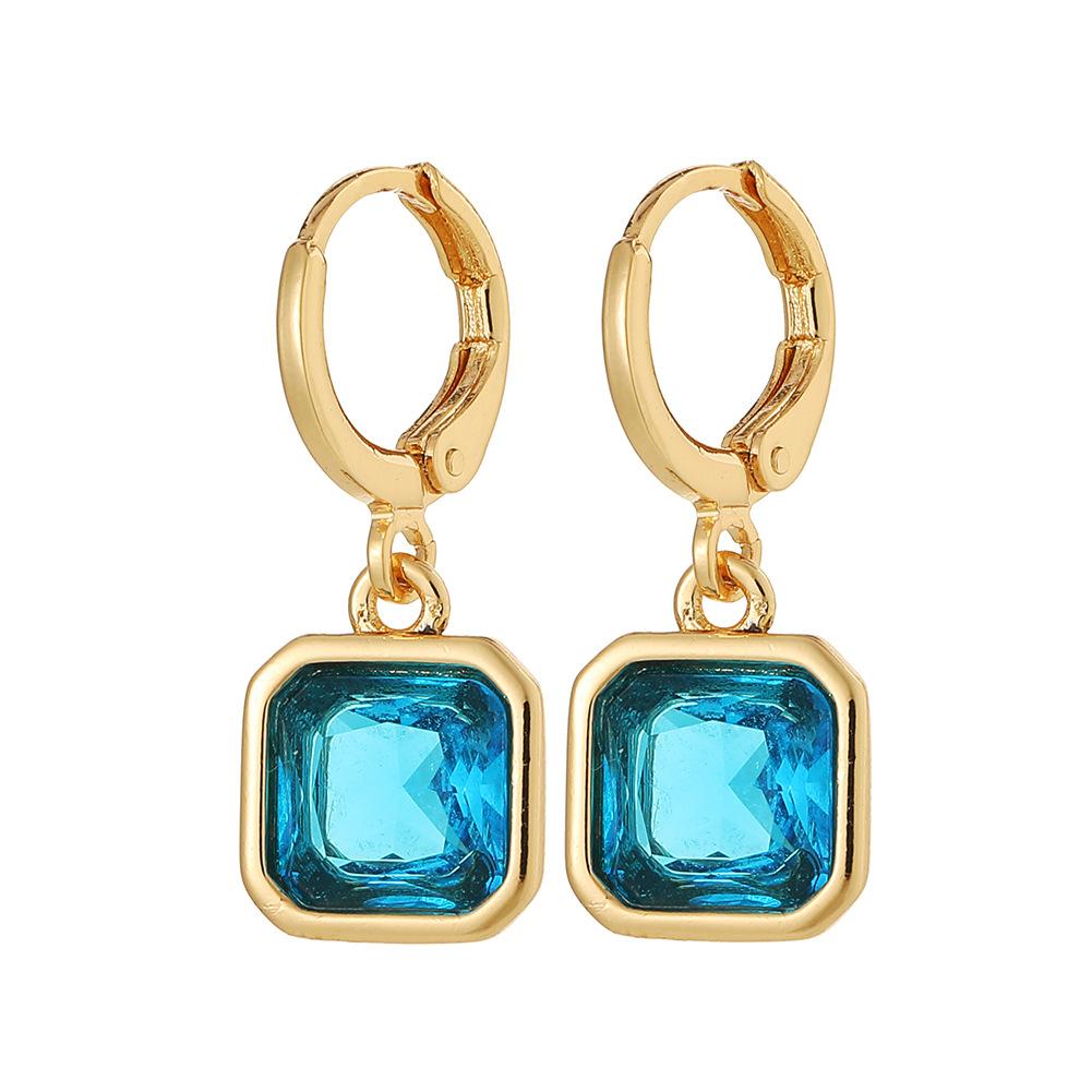 Квадратные серьги-капли с цирконом, новые женские модные украшения, серьги-гвоздики с дикой индивидуальностью