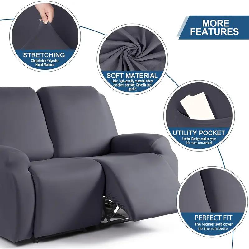 Recliner Sofa Cover Waterproof for Living Room Elastic Spandex Armchair Covers Solid Color Chair Slipcovers Protector