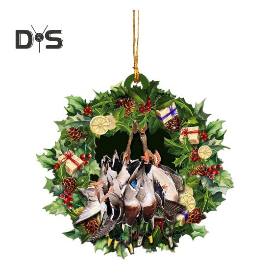 Подвесная елочная подвеска в виде утки 2D плоская водоплавающая птица деревянные украшения охота на уток автомобильные аксессуары рождественский домашний декор