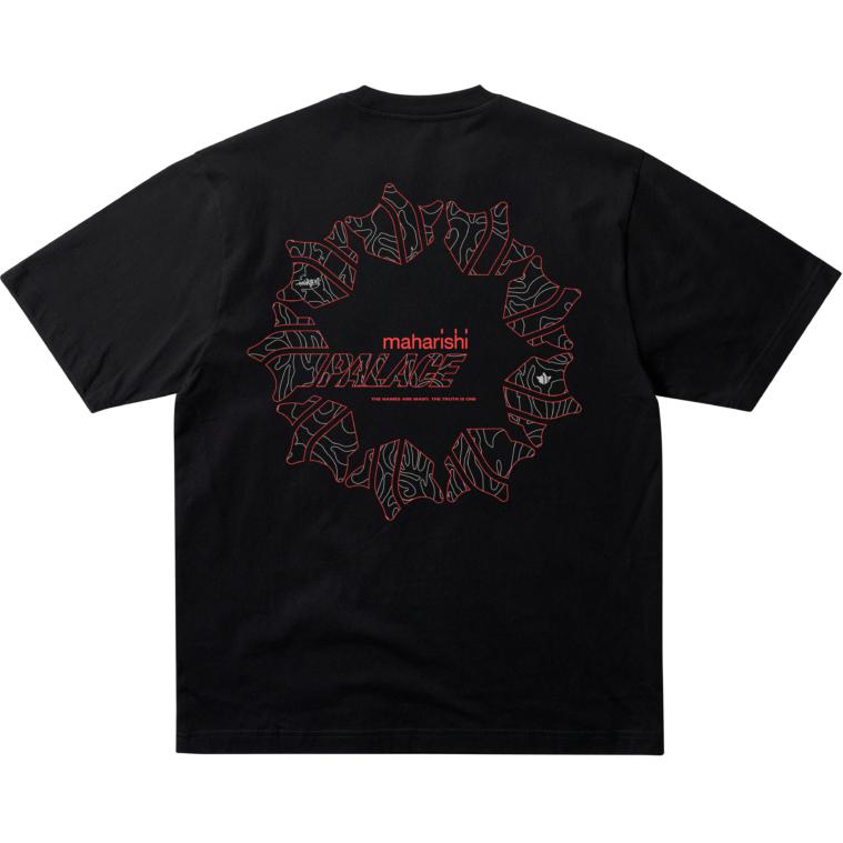 Palace X Maharishi Templea Star Kor Om T-Shirt Black Unisex Tops P28MHES004
