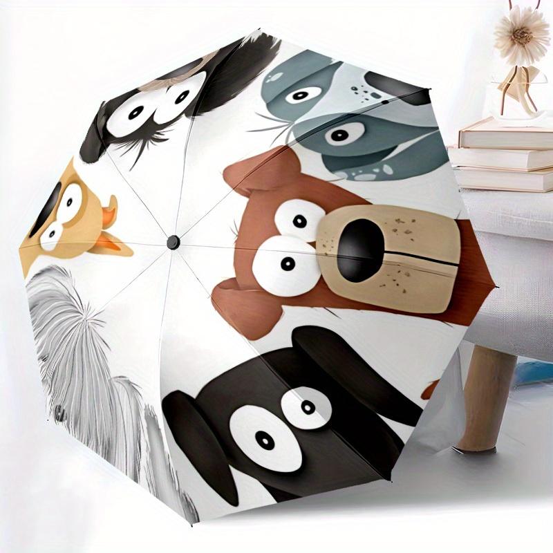 1pc Animal Faces Automatic Folding Umbrella, Portable & Foldable Design with 8 Ribs, Casual Outdoor Accessory yy250729054