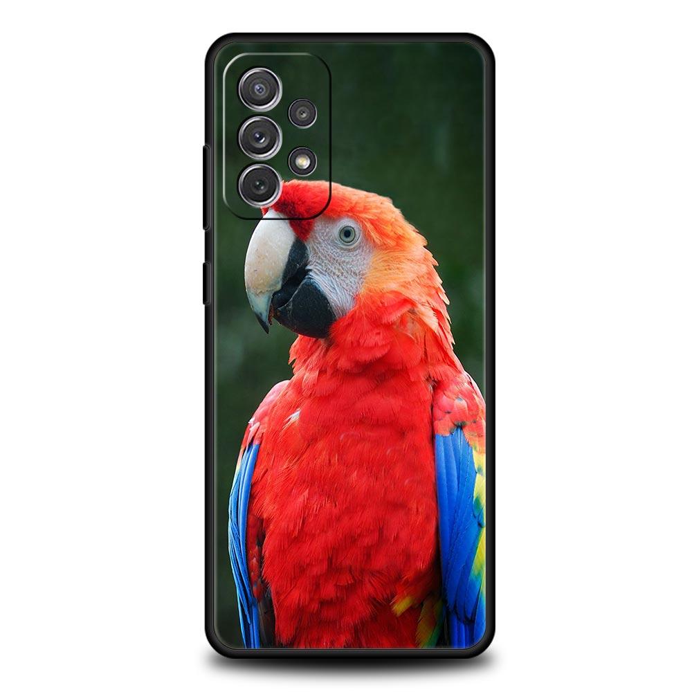 Чехол для телефона попугай для Samsung A51 A71 A72 A21S A12 A11 A15 A25 A31 A41 A23 A33 A53 A73 A03S A05S A13 5G A35 A55