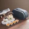 Panda Ru Kiln Camping Kung Fu Tea Set Small Set Storage Bag Anti-scalding Ceramic Teacup Portable Small Tea Set