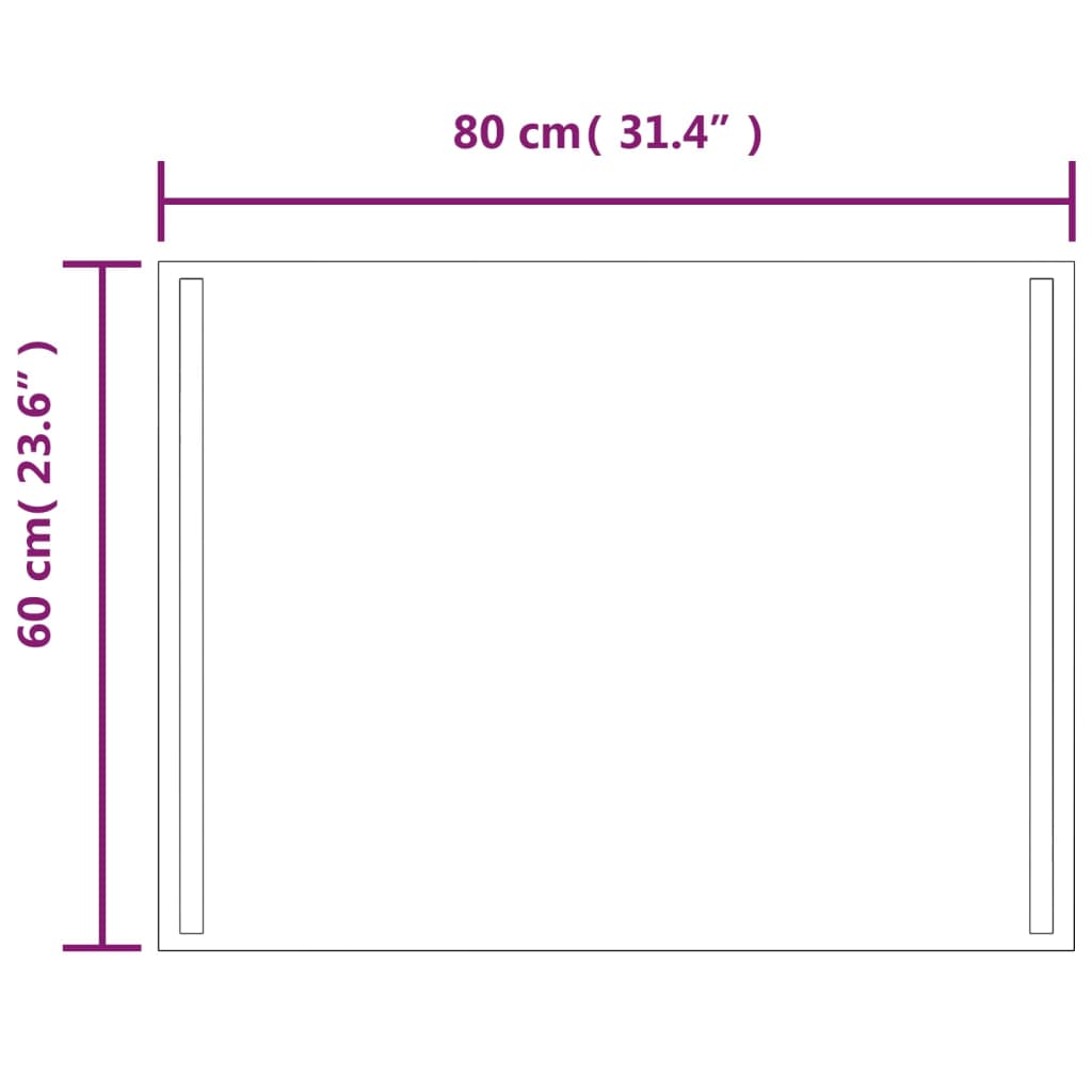 Vidaxl Lustro Łazienkowe Z Led, 60X80 Cm