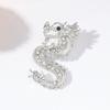 Брошь со стразами и драконом, женская брошь, китайский дракон зодиака для воротника, пальто, одежды