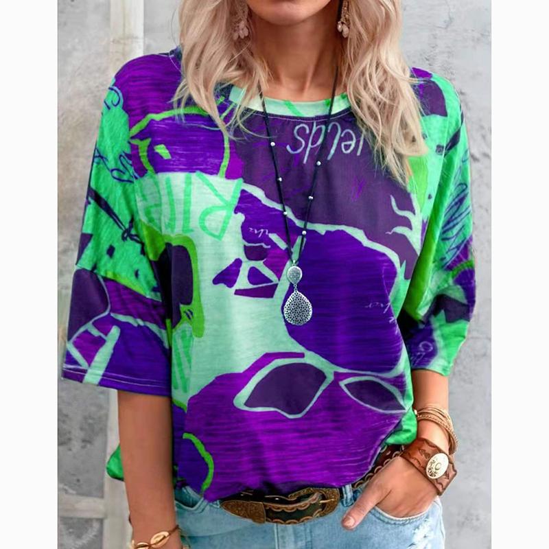 Новая летняя винтажная полосатая повседневная футболка с коротким рукавом, женские топы, модная элегантная футболка больших размеров, женская футболка с круглым вырезом, простая офисная футболка 24526