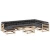 9 piece garden sofa set with cushions solid pine wood