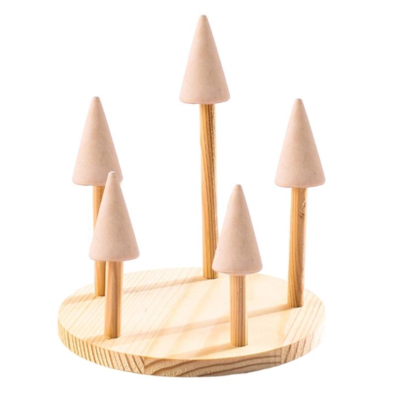 Sturdy Solid Wood Jewelry Display Stand Accessory for Rings Watches Bangles Organizers Storage Tray Showcase Prop