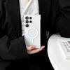 Ультратонкий Безрамочный Подходит для Samsung S25 Ultra Мощный Магнитный Чехол для Телефона S24 Матовый Жесткий Чехол с Ощущением Кожи