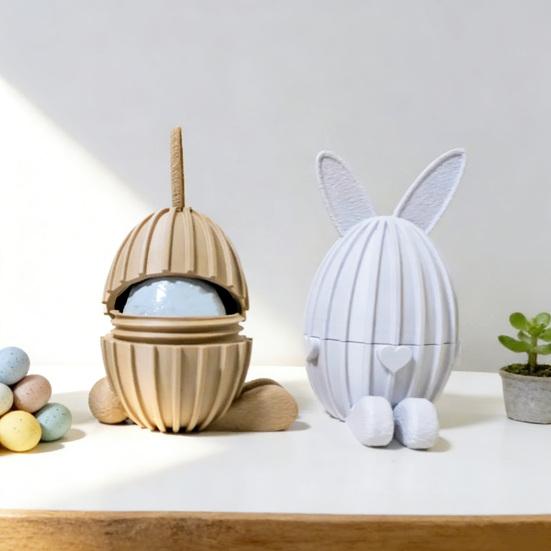 Заполняемое пасхальное яйцо, напечатанное на 3D-принтере, шарнирный гибкий пасхальный кролик с подвижными суставами для декора стола, наполнители для пасхальной корзины, подарки для детей и взрослых