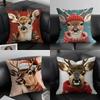 Reindeer Christmas Cute Cushion Cover Pillowcase Ultra Soft Skin Friendly Fabric Cloud Like Comfort Concealed Zipper