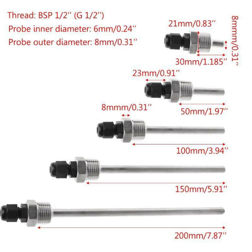 Thermowell 1PC 30mm / 50mm / 100mm / 150mm / 200mm