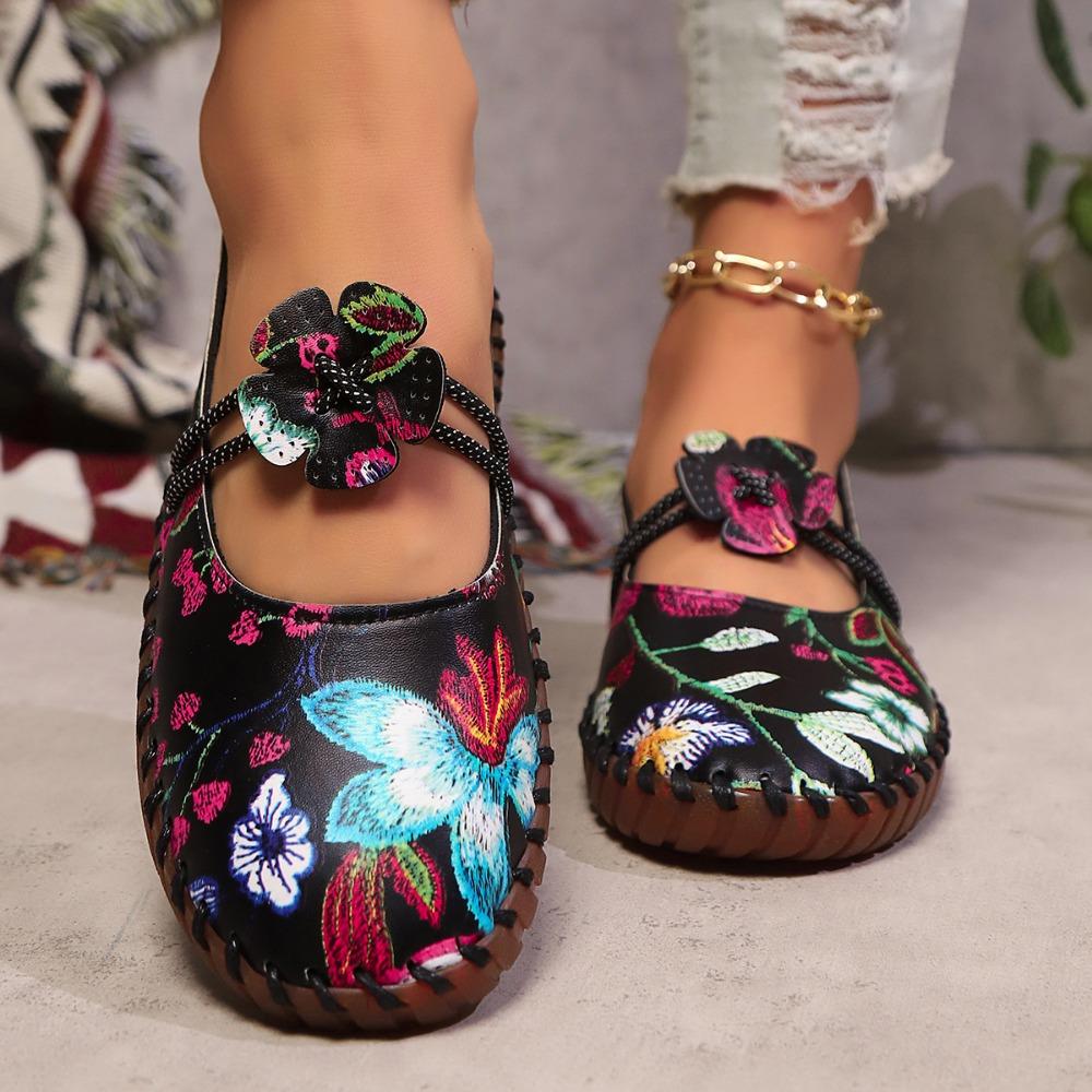 Ladies Flat Shoes New Autumn Fashion Soft Sole Casual Shoes Outdoor Comfortable Printed Shoes