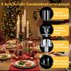 Festive Atmosphere Candle Holders 4/8Pcs Acrylic Candelabra Set with 5-Arm, Clear Wedding Party Centerpiece for 0.87" Decorative Flicker LED Candles,