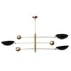 3 Light Pendant Mid Century Modern Raw Brass Sputnik Chandelier Light Fixture
