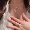 Элегантный набор: кулон-ожерелье и кольцо Paraiba цвета розовое золото для женщин
