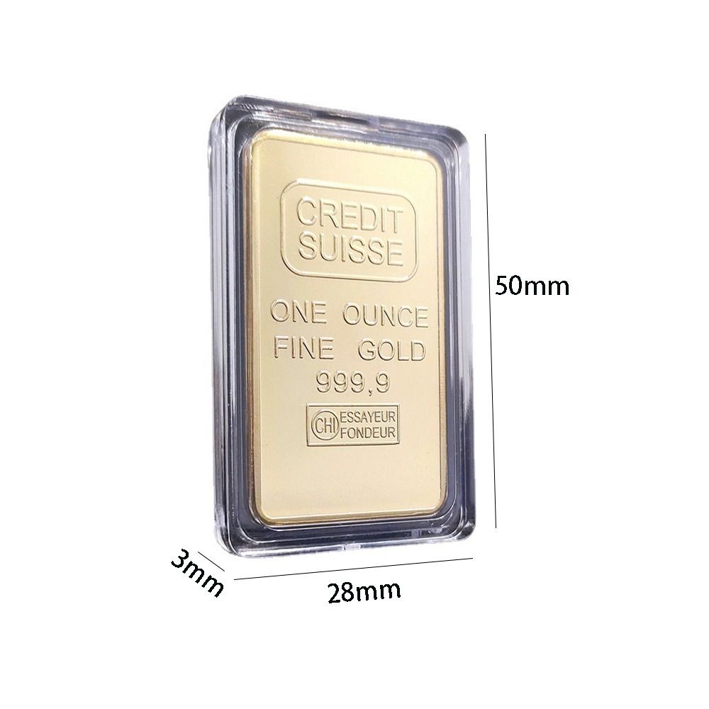 Fine Gold Gold Plated Bullion Bar Modern with Different Serial Swiss Bank Gold Bullion Bar Funny Replica Commemorative Coin Home