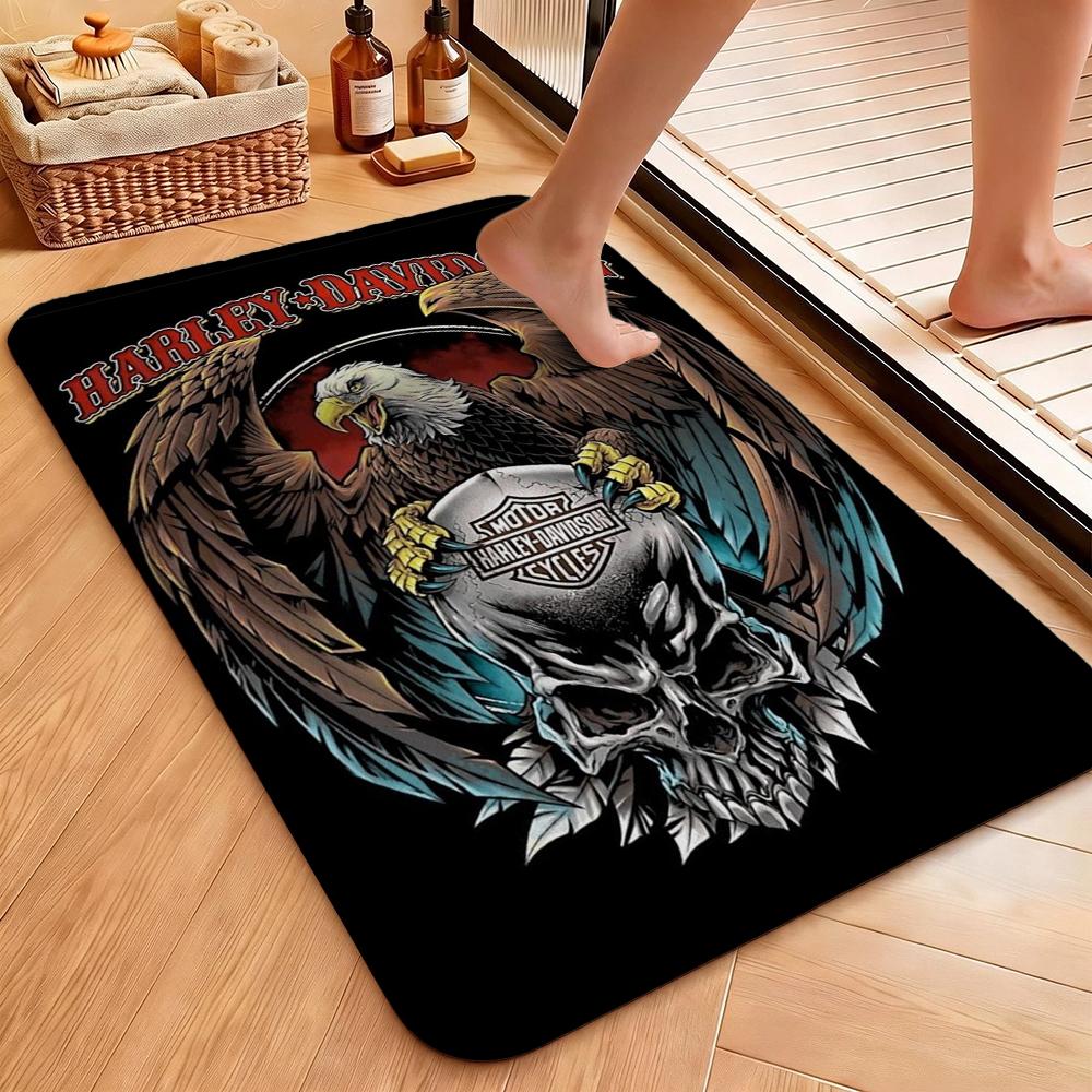 Harley Davidson Eagle Skull Carpet Doormat Floor Mats Office Chair Cushion Dormitory Decoration Art