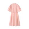 Fashion Style 2024 Summer New Arrival Women's Clothing Temperament Wild V Neck Pure Cotton Tied Shirt Style Mid Length Long Length Dress